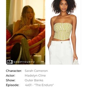 ASO Sarah Cameron Outer Banks Free People Gingham Top